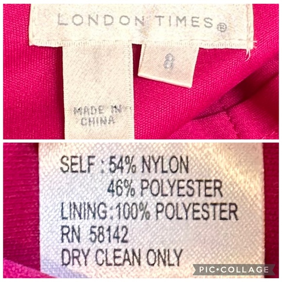London Times Womens Dress One Shoulder Fuchsia Pink Tiered Ruffles Knee Length 8 - Picture 12 of 12